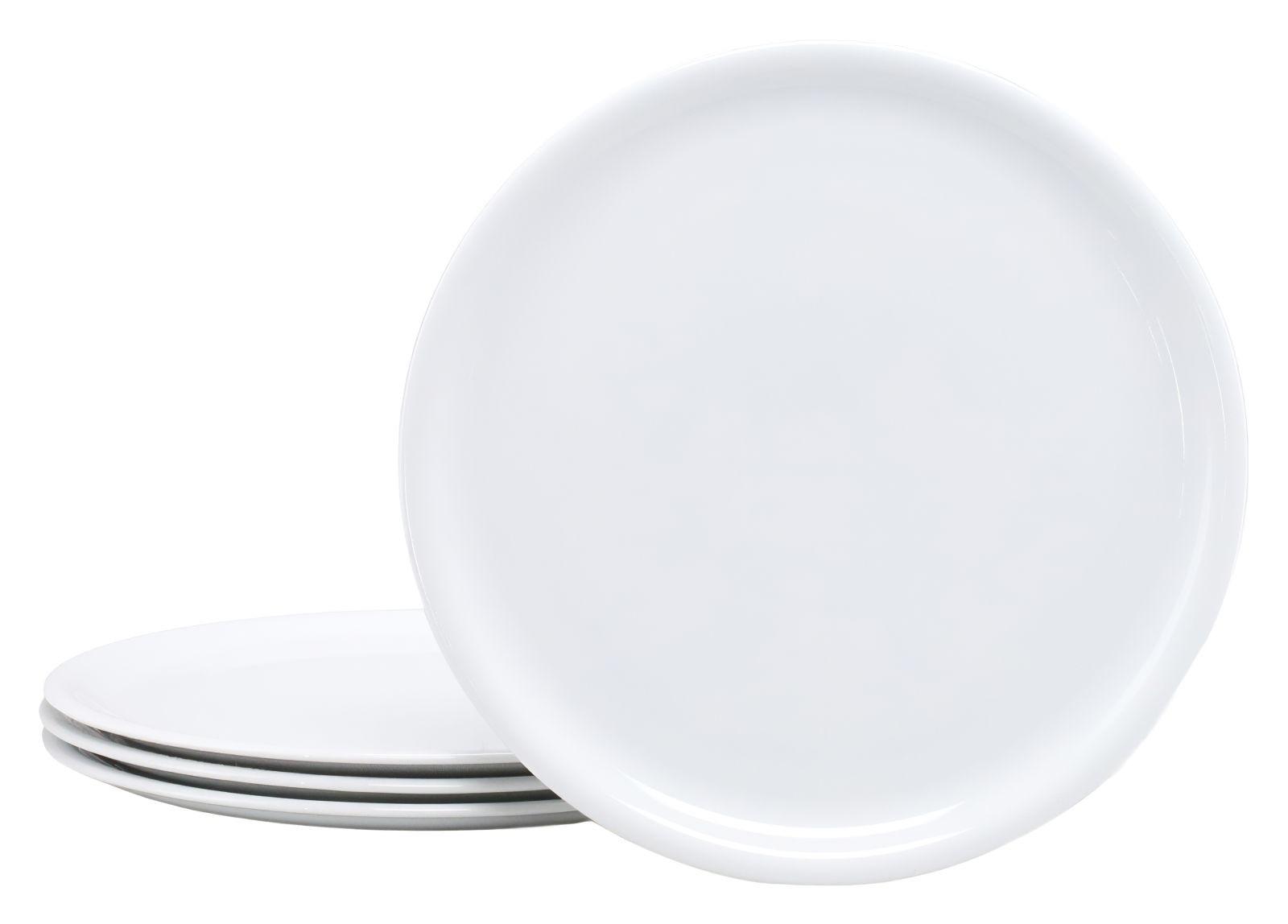 Sada talířů na pizzu 4-dílná - bílá, keramika (32cm) - Creatable