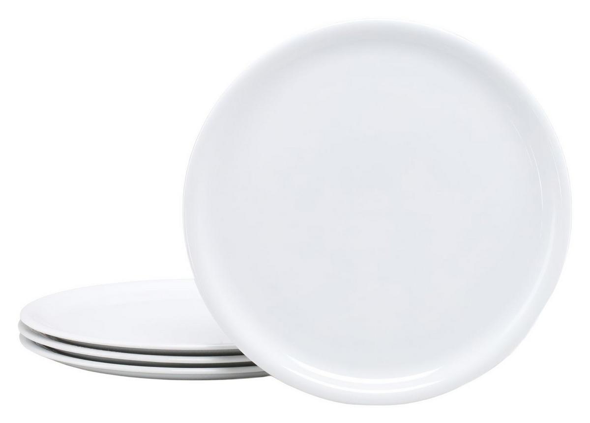 Sada talířů na pizzu 4-dílná - bílá, keramika (32cm) - Creatable