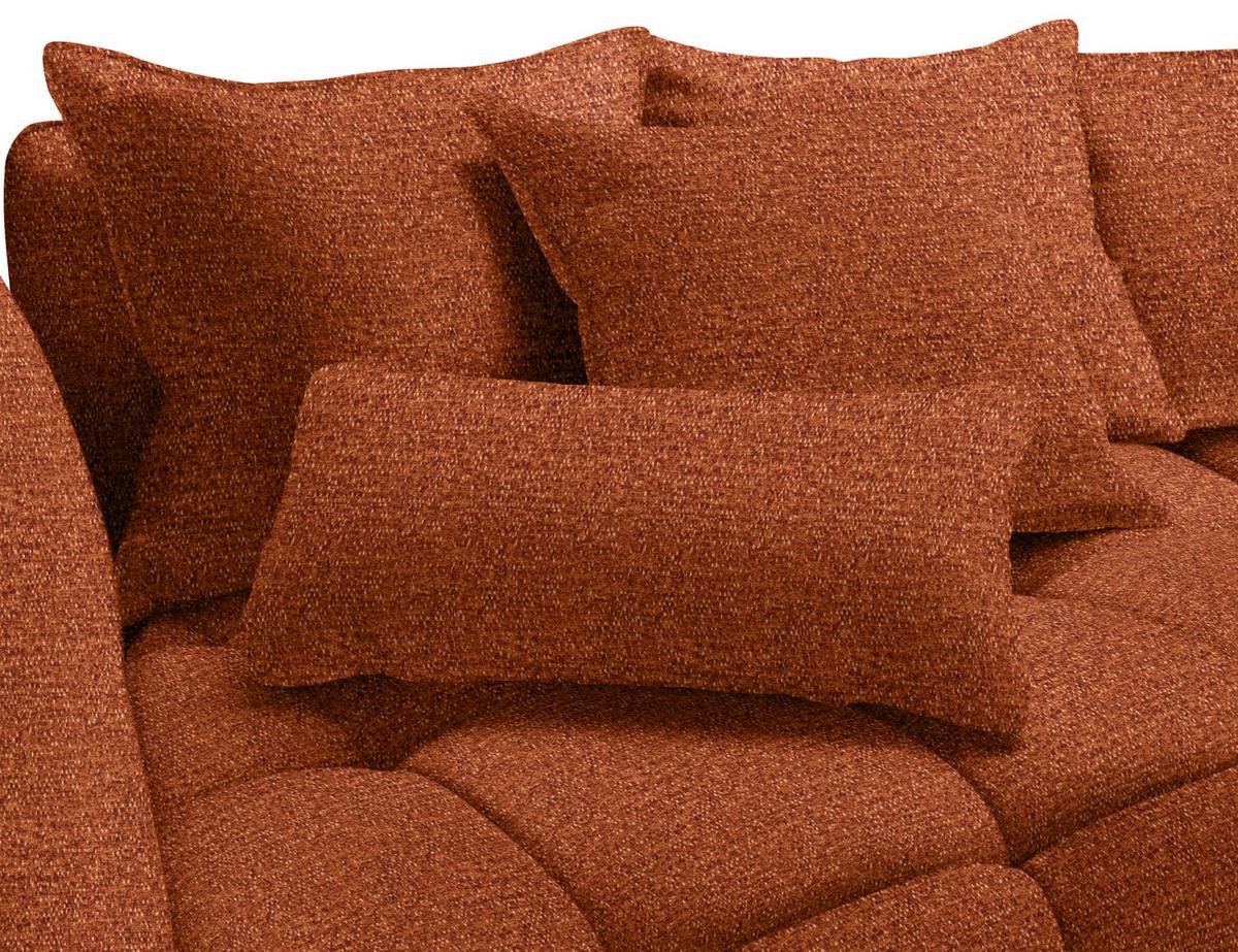 Boxspringová pohovka SOFI, hrdzavá - čierna/hrdzavá, Modern, textil (294/93/152cm) - Premium Living