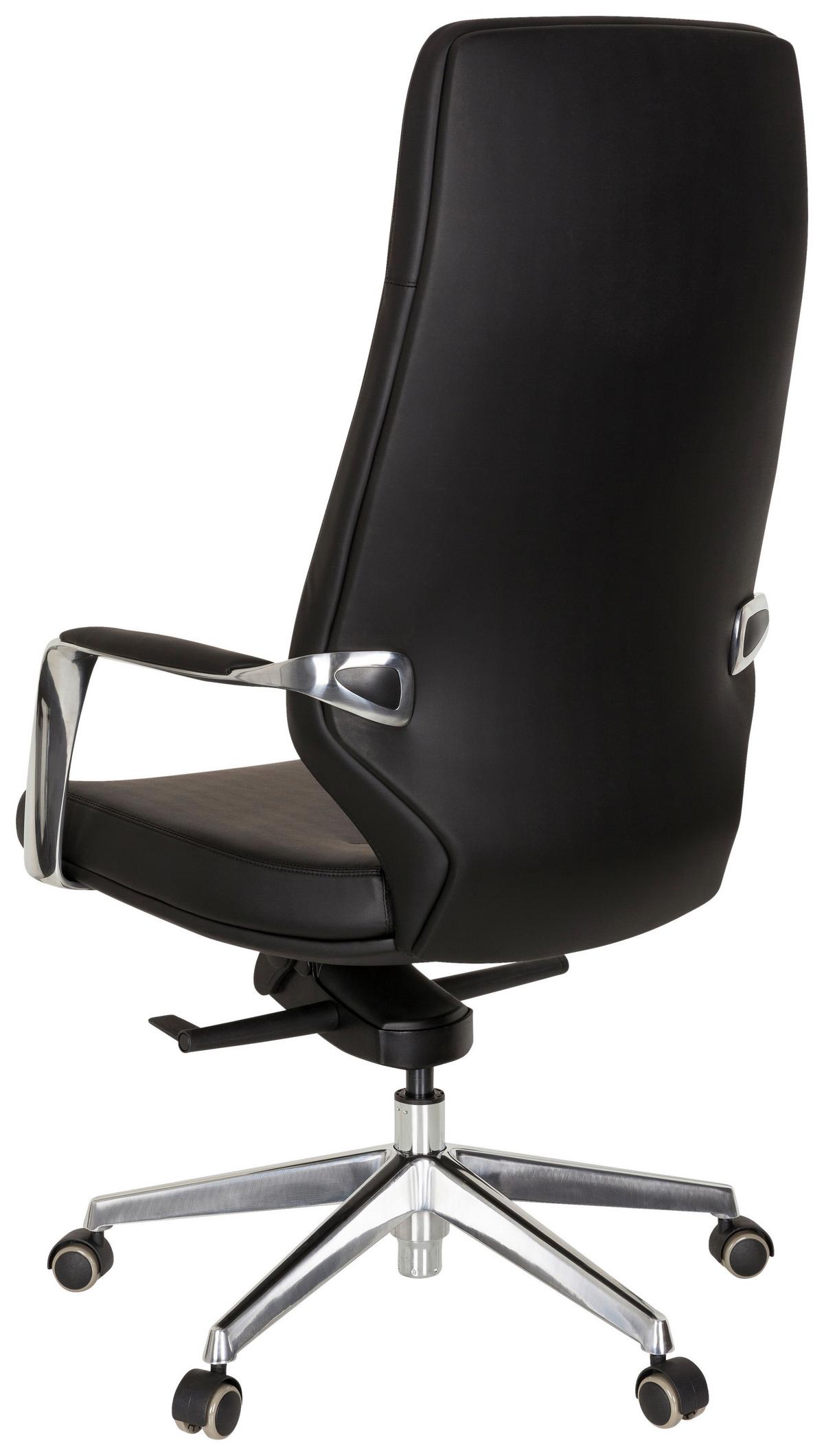 Chefsessel Velvet Schwarz Bis 120 Kg - Silberfarben/Schwarz, Basics, Kunststoff/Textil (63/133/65cm) - MID.YOU