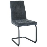Szánkótalpas Szék Laslo - fekete/sötétszürke, Modern, textil/fém (43/92/56cm) - MID.YOU