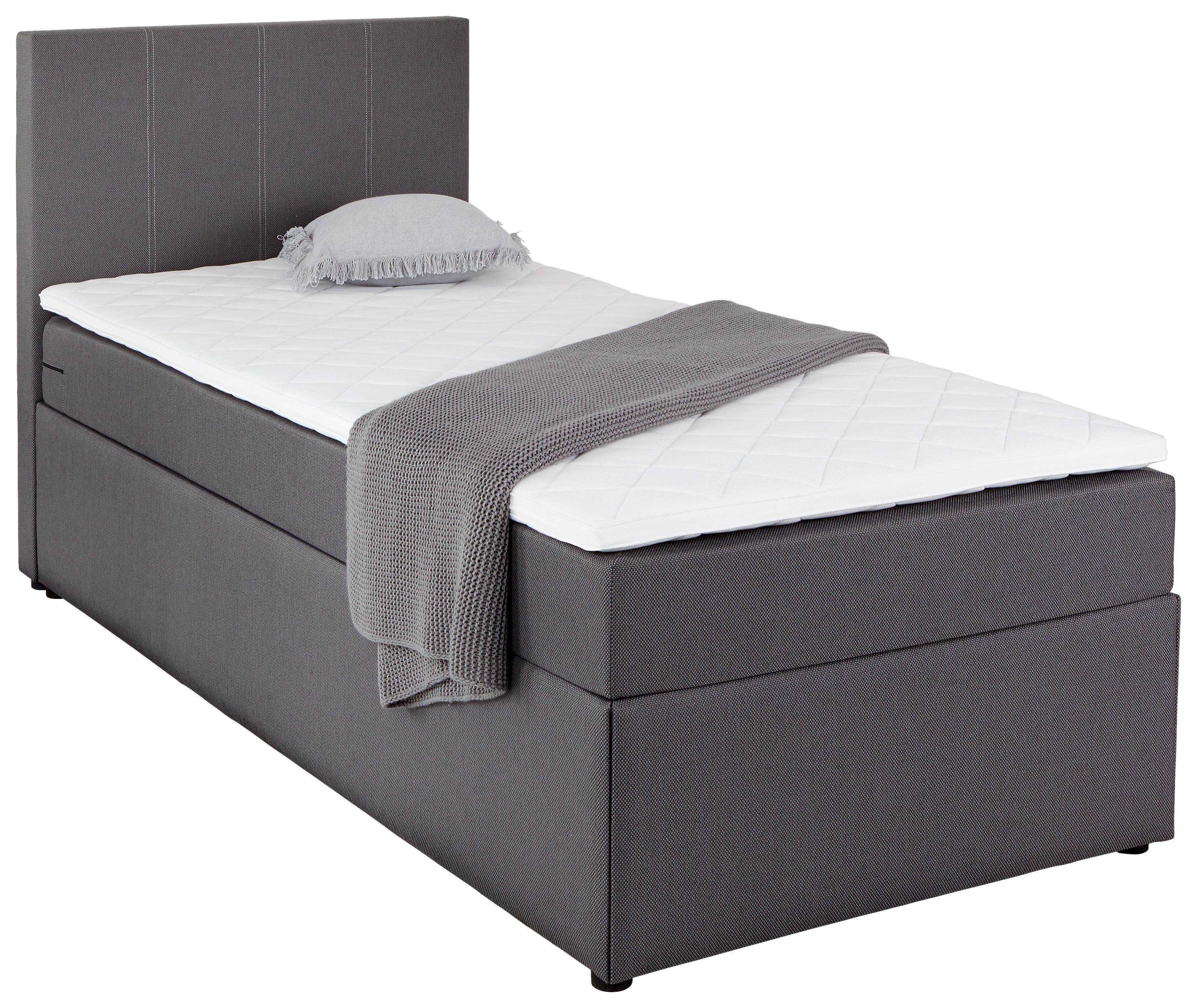 Boxbett mit Topper Carolina 90x200 cm - Schwarz/Grau, Basics, Textil (90/200cm) - P & B