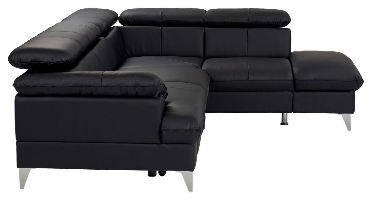 Sedací souprava DAVID II - černá, Moderní, kůže (256/71/208cm)