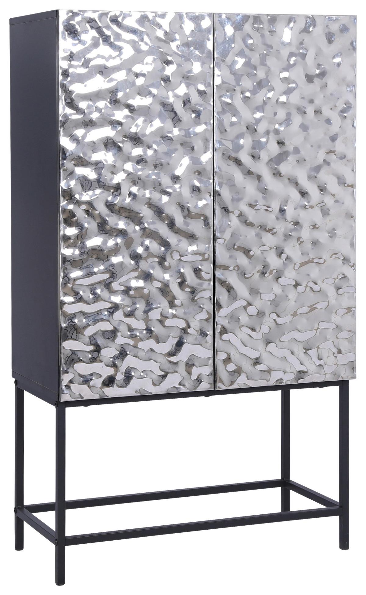 VYSOKÁ KOMODA MARLENE - čierna/farba ušľachtilej ocele, Design, kov/kompozitné drevo (80/140/40cm) - Mömax