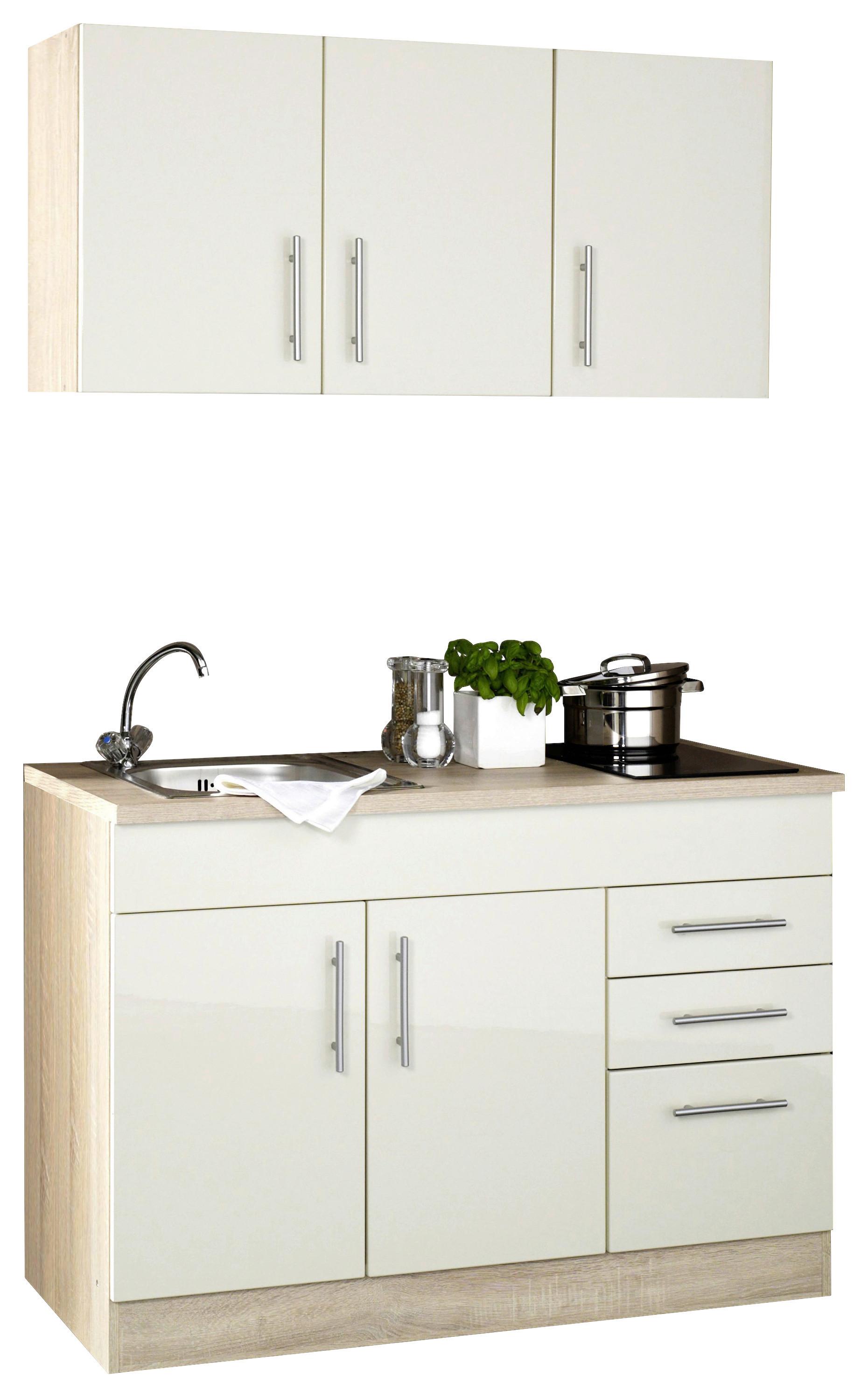 Miniküche Toronto Creme/eiche Dekor B: 120 Cm - Eichefarben/Creme, MODERN, Holzwerkstoff (120cm) - Held