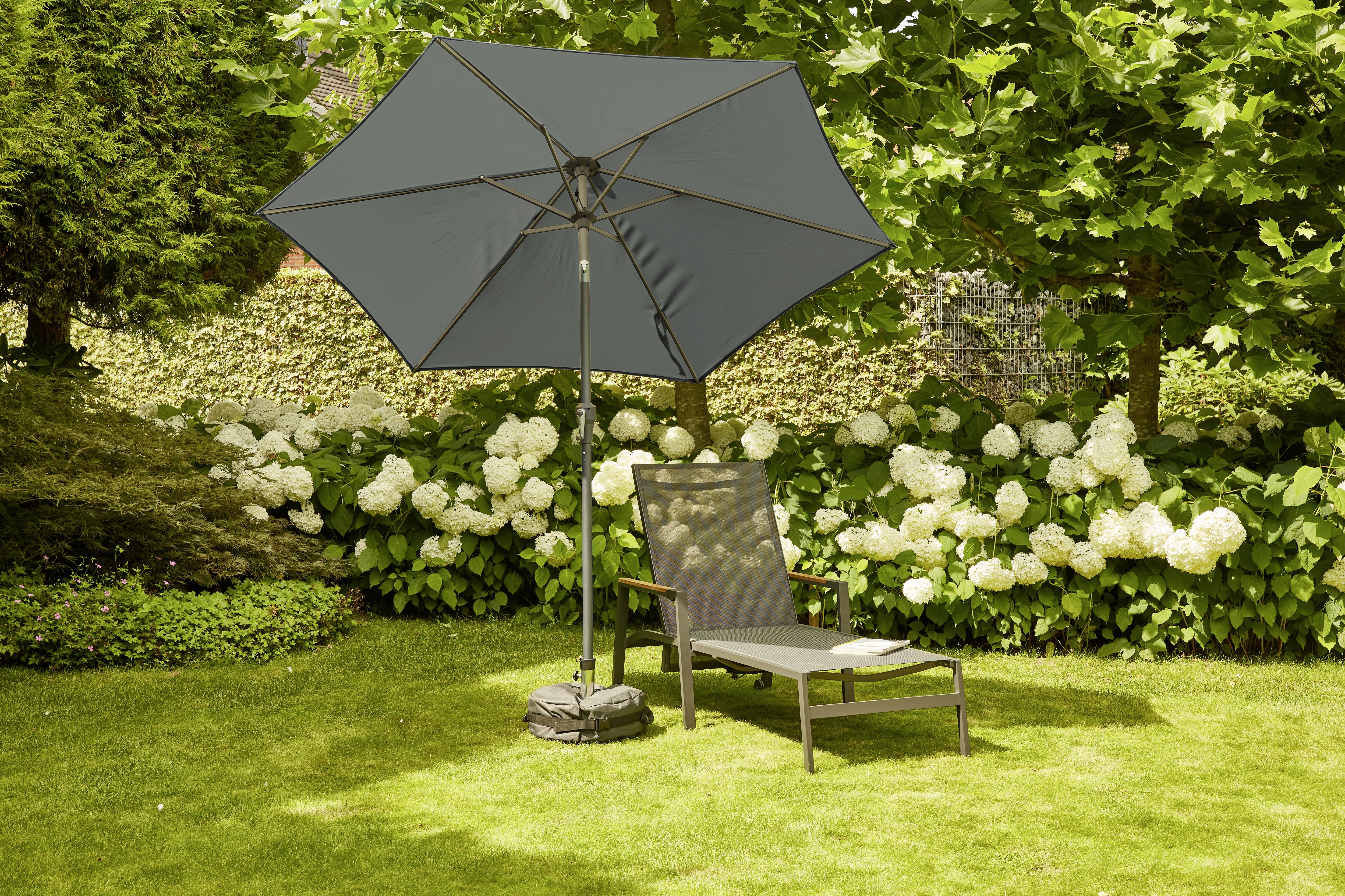 Sonnenschirm Bl: 250x250 cm Anthrazit/Olivgrün - Anthrazit/Olivgrün, KONVENTIONELL, Textil/Metall (250/250cm) - Siena Garden