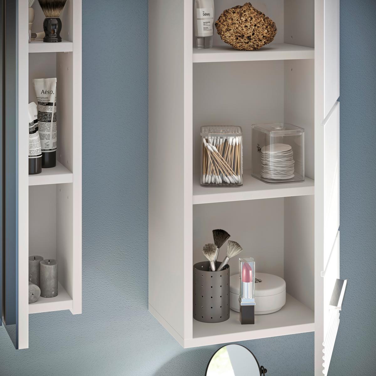 Spiegelschrank Linus Weiß Spiegelglas B:60 cm - Weiß, MODERN, Glas/Holzwerkstoff (60/71/19cm) - MID.YOU