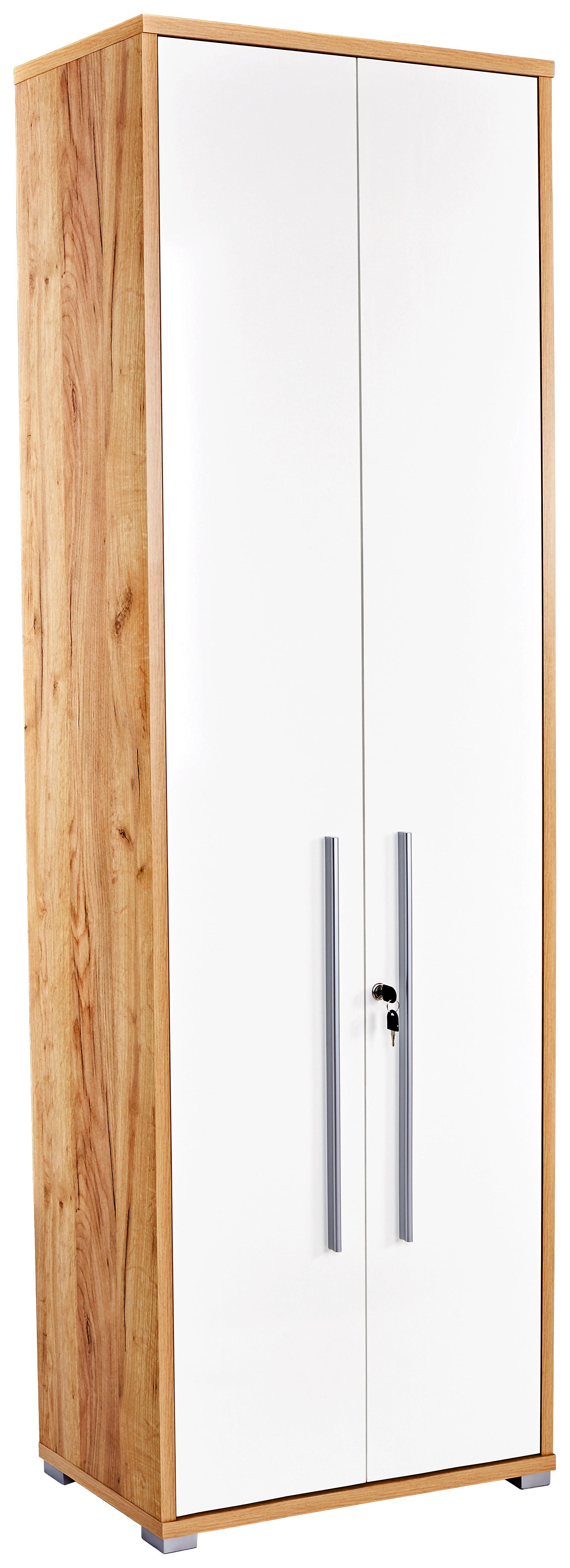 Aktaszekrény Profi - Sötétbarna/Fehér, modern, Faalapú anyag (75/220/35cm) - Ombra