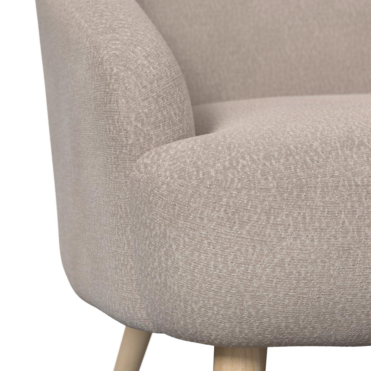 Relaxační křeslo SONJA, krémová žinylka, max.140 kg - krémová/přírodní barvy, Moderní, dřevo/textil (71/69/68cm) - Bessagi Home