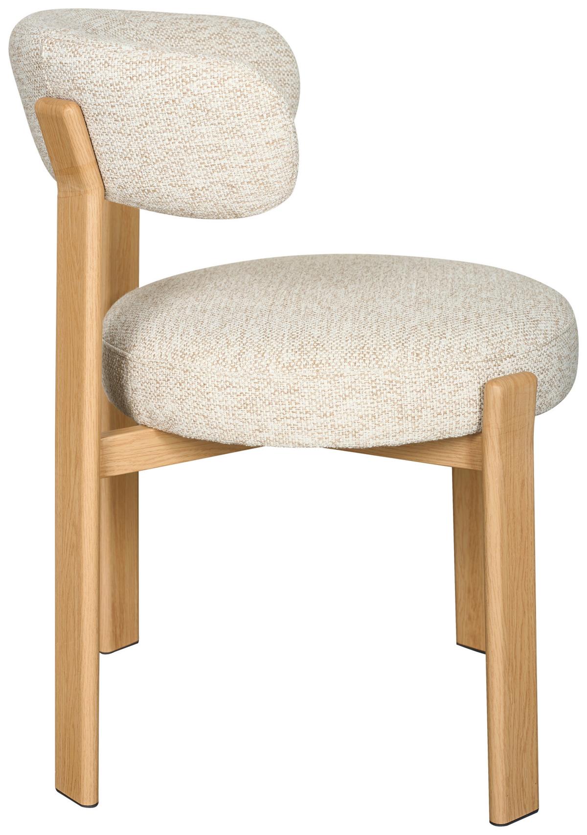 Stuhl Nantes Beige B: 55 cm - Eichefarben/Beige, MODERN, Textil/Metall (55/75/56,5cm) - Livetastic