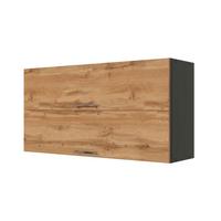 Küchenoberschrank B: 110 cm Eiche Dekor 2 Klappen - Anthrazit/Eiche Wotan, MODERN, Holzwerkstoff (110/57/34cm) - Held