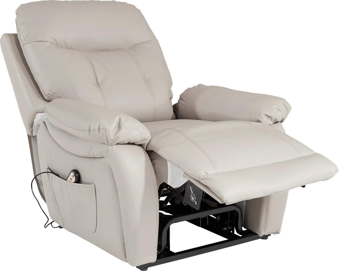 Relaxačné kreslo MARIO, sivá, kožený vzhľad - čierna/sivá, Konventionell, kov/textil (89/107-79/94-165cm) - James Wood