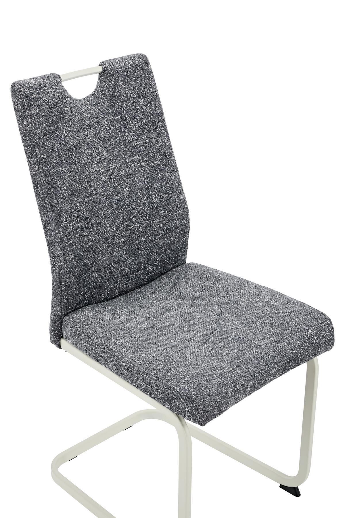 Schwingstuhl-Set Tivoli S 4er-Set - Dunkelgrau/Creme, MODERN, Textil/Metall (45/98/59cm) - MID.YOU