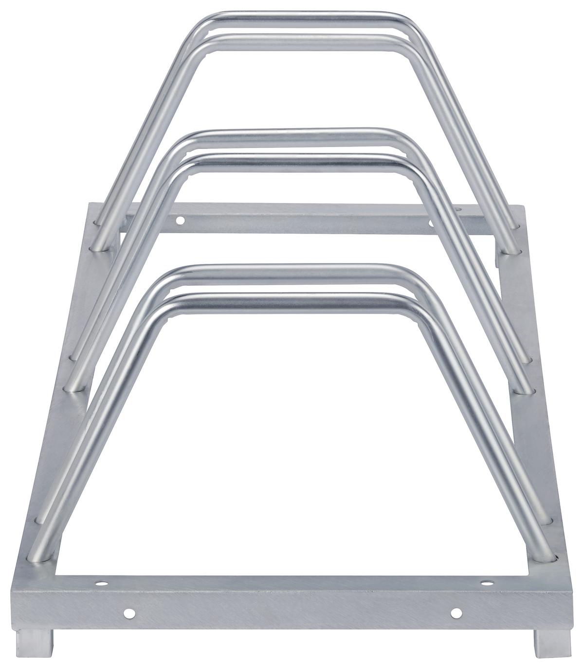 Fahrradständer Für 3 Räder Bodenmontage 88x40x45 Cm - Silberfarben, MODERN, Metall (88/40/25cm) - Suki