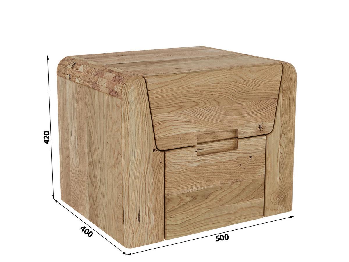 Nachtkästchen Zeno Naturfarben /Wildeiche B: 50 cm - Wildeiche/Naturfarben, MODERN, Holz (50/40/42cm) - MID.YOU
