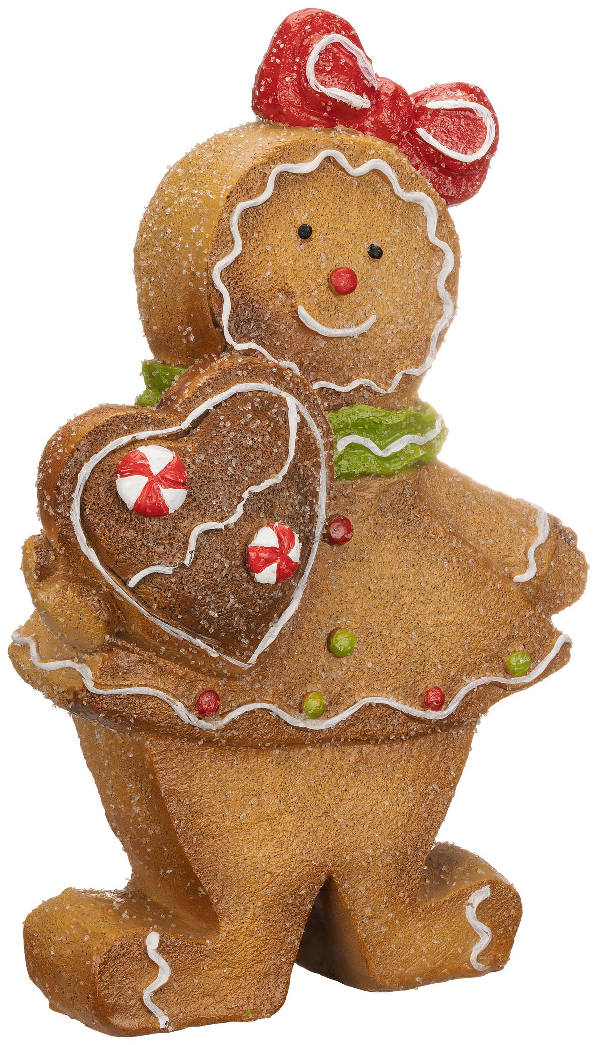 Weihnachtsfigur Lena - Rot/Braun, KONVENTIONELL, Kunststoff (15/6/23cm) - Luca Bessoni