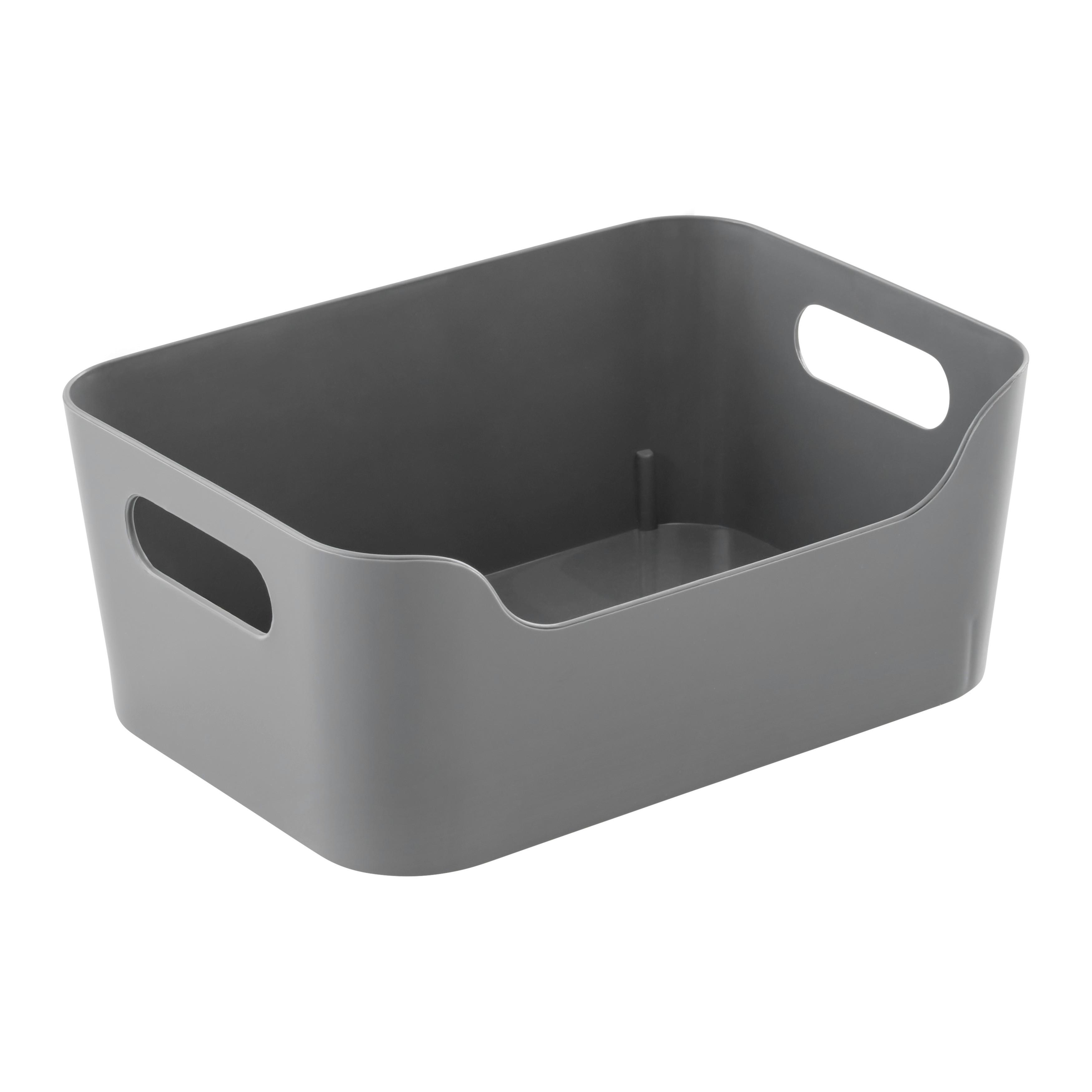 Úložný košík -S- - sivá, Modern, plast (19/13,5/8cm) - Mömax