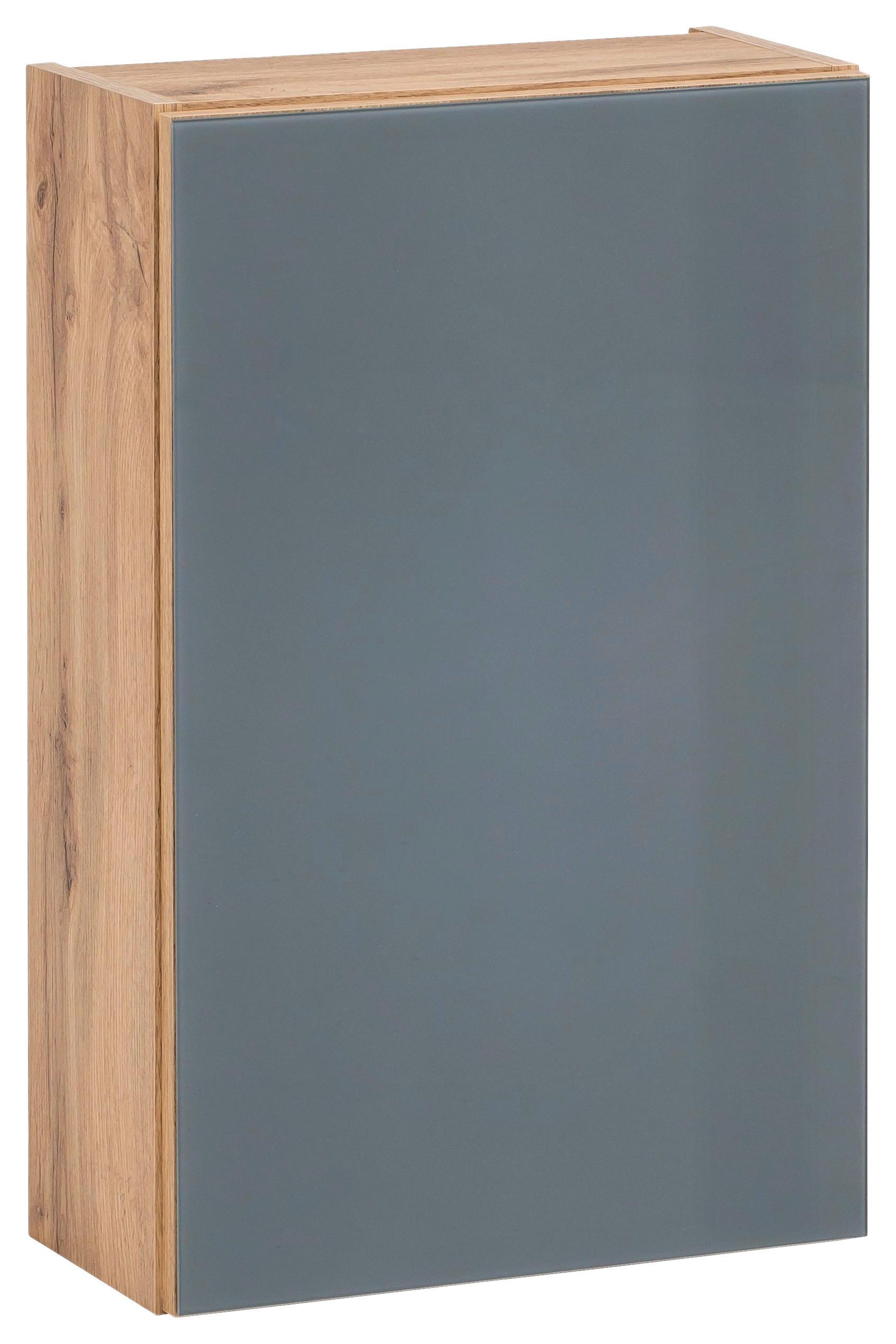 Hängeschrank Helsinki B: 40 cm Grau/Eiche Dekor mit Drehtür - Eichefarben/Grau, KONVENTIONELL, Glas/Holzwerkstoff (40/64/20cm) - Held