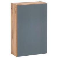 Hängeschrank Helsinki B: 40 Cm Grau/eiche Dekor Mit Drehtür - Eichefarben/Grau, KONVENTIONELL, Glas/Holzwerkstoff (40/64/20cm) - Held