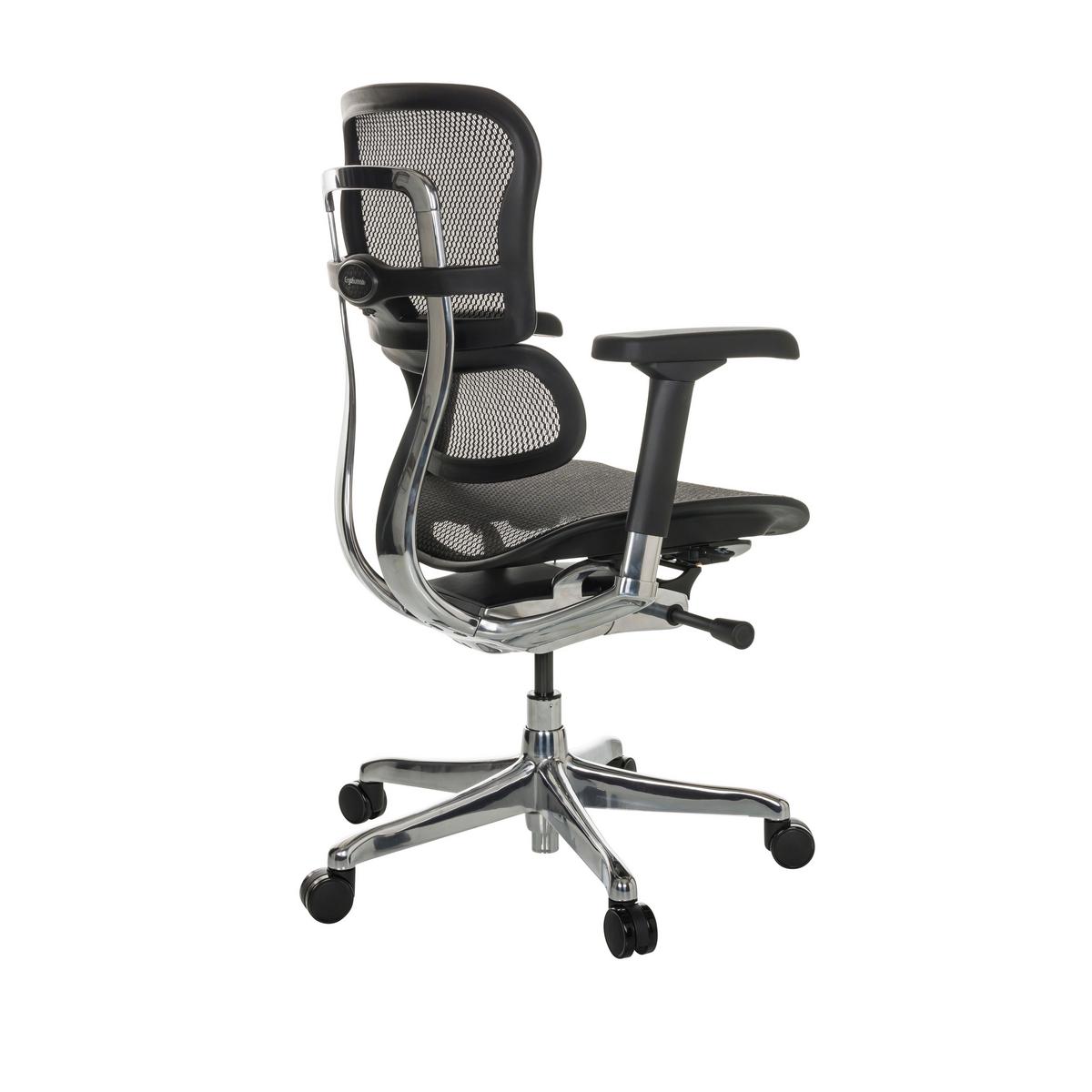 Drehstuhl Ergohuman Base I - Silberfarben/Schwarz, Basics, Kunststoff/Textil (69/107-122/64cm) - MID.YOU