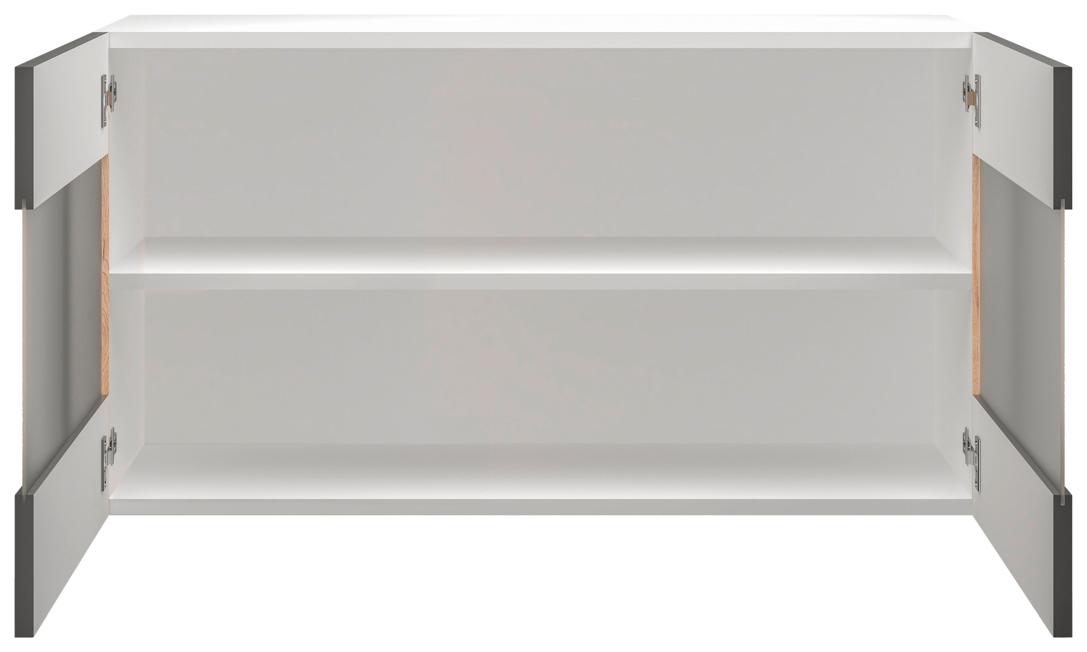Kuchyňská horní skříňka SHADOW 100cm - dub San Remo/tmavě šedá, Moderní, kov/kompozitní dřevo (100/54,8/32cm)