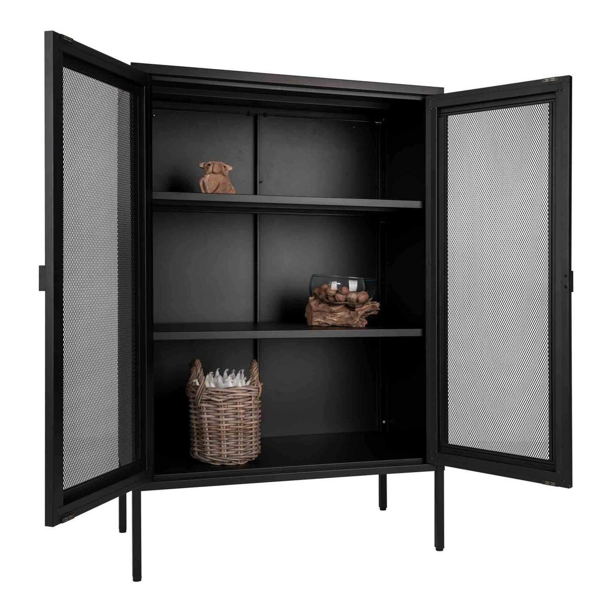 GARDEROBENSCHRANK Melbourne Schwarz, B: 80cm - Schwarz, Design, Metall (80/120/40cm) - MID.YOU