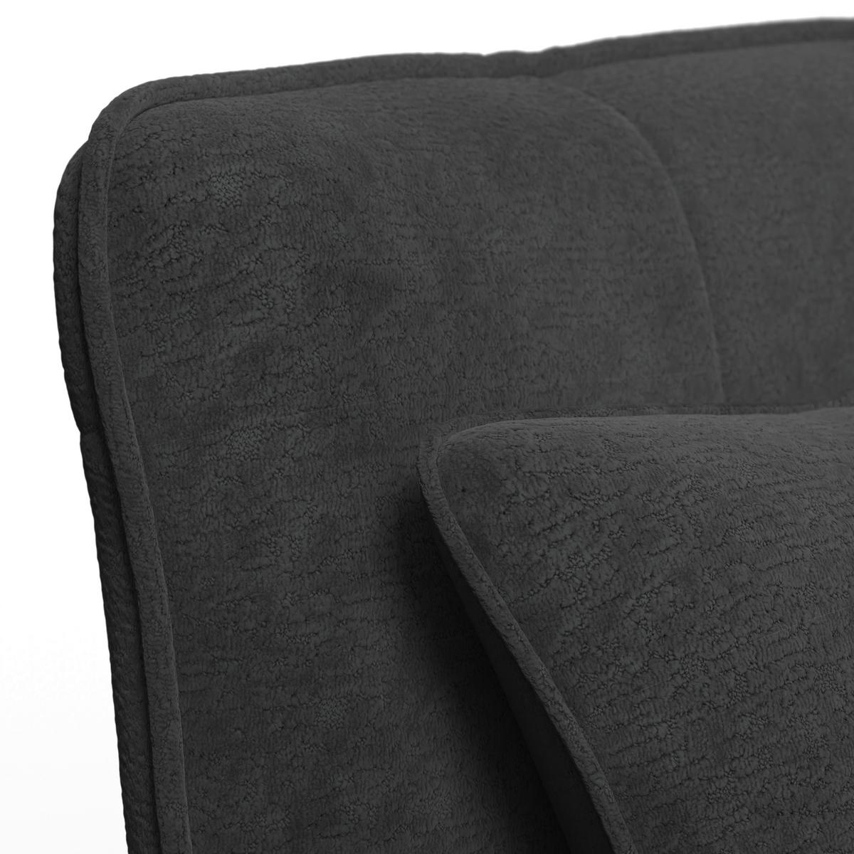 Rozkládací pohovka LUNA, tmavě šedé buklé, max.240 kg - černá/tmavě šedá, Moderní, kov/textil (142/62/40cm) - Bessagi Home