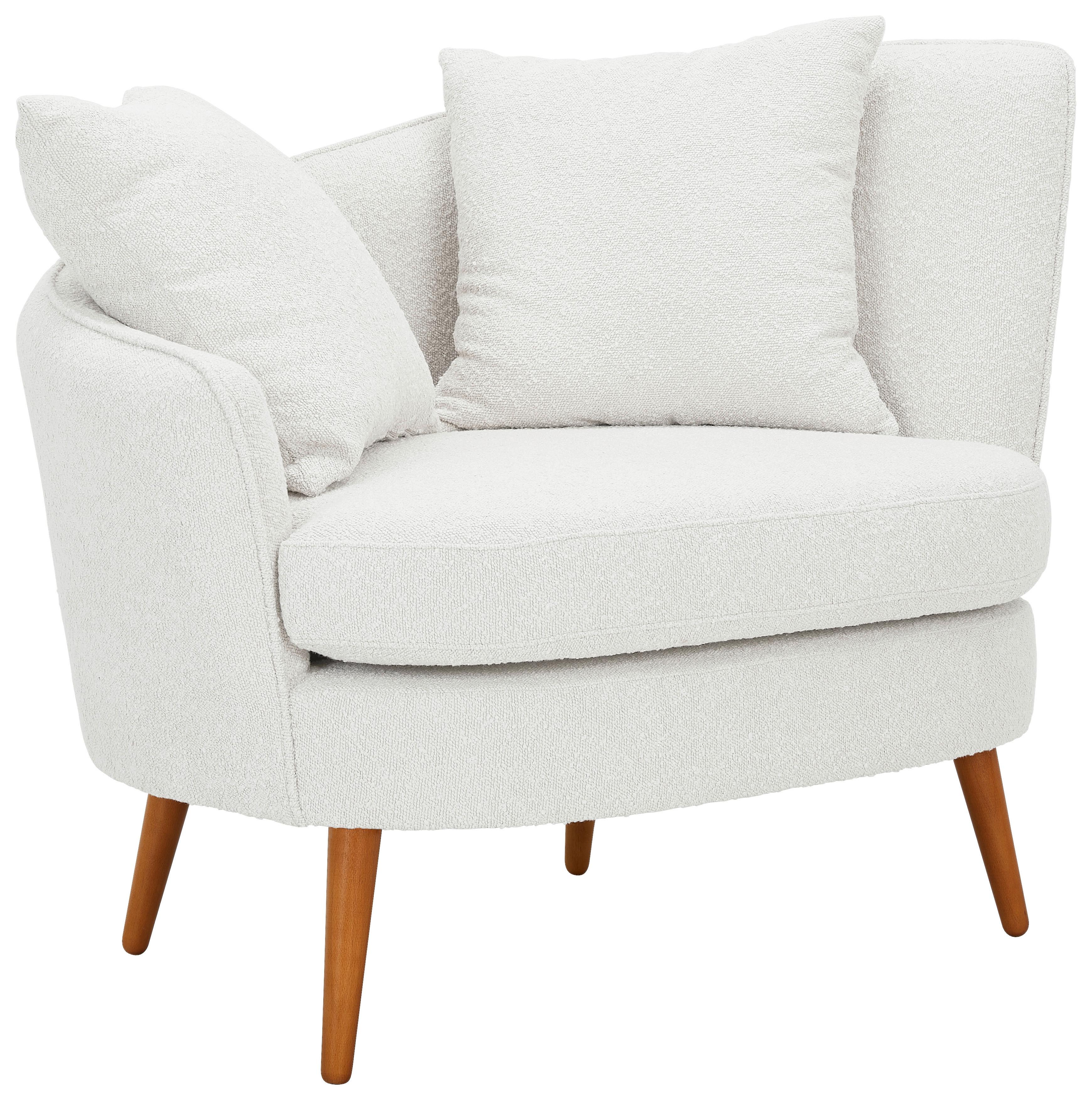 Polstersessel Miranda Boucle Weiß - Naturfarben/Weiß, KONVENTIONELL, Textil (106/88/83cm) - Max Winzer