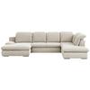 Wohnlandschaft Isona Creme Chenille - Chromfarben/Creme, Design, Textil (165/353/212cm) - Livetastic