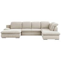 Wohnlandschaft Isona Creme Chenille - Chromfarben/Creme, Design, Textil (165/353/212cm) - Livetastic