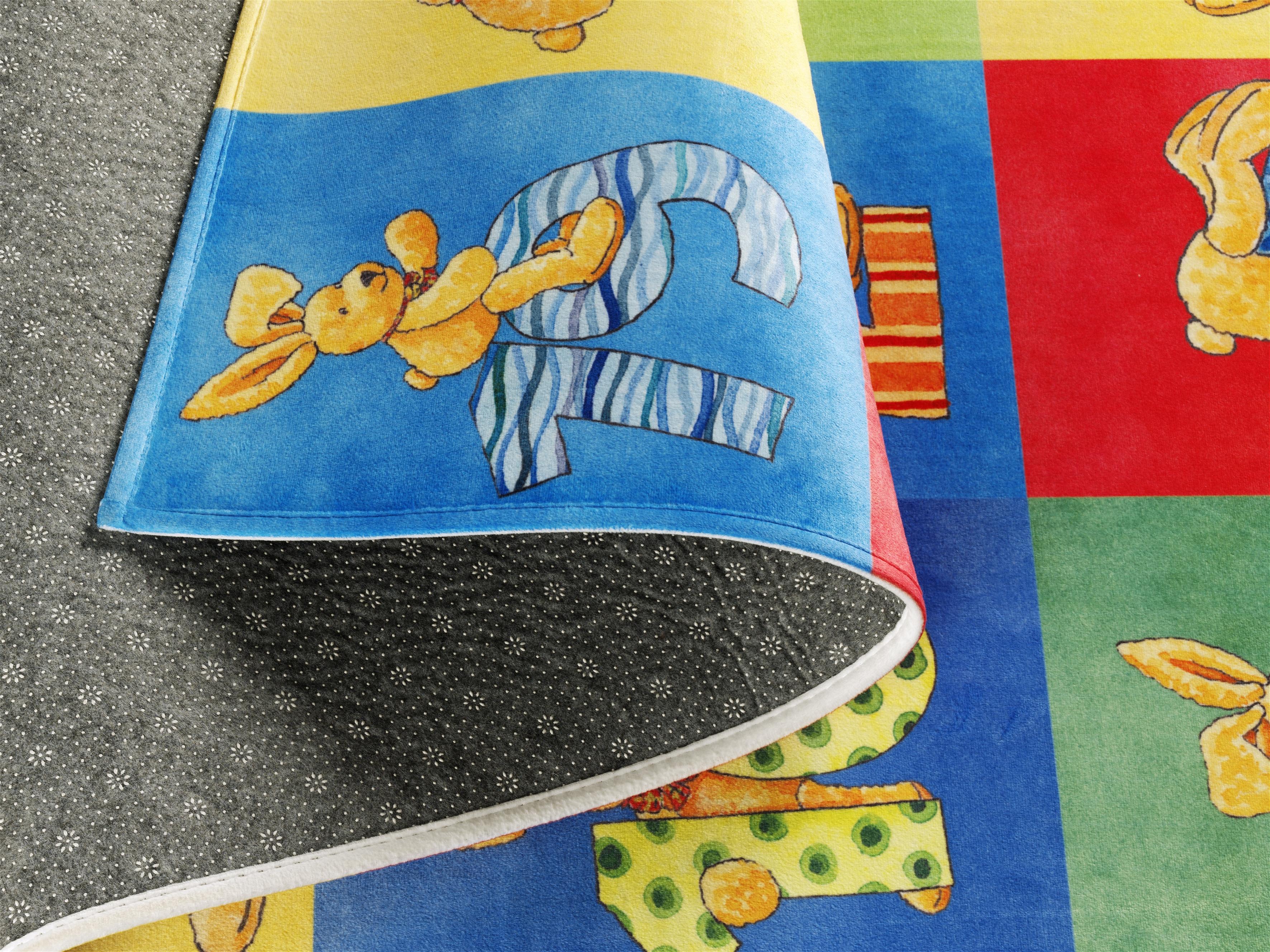 Kinderteppich Felix Der Hase Bunt 100x160 Cm - Blau/Gelb, Trend, Textil (100/160cm)