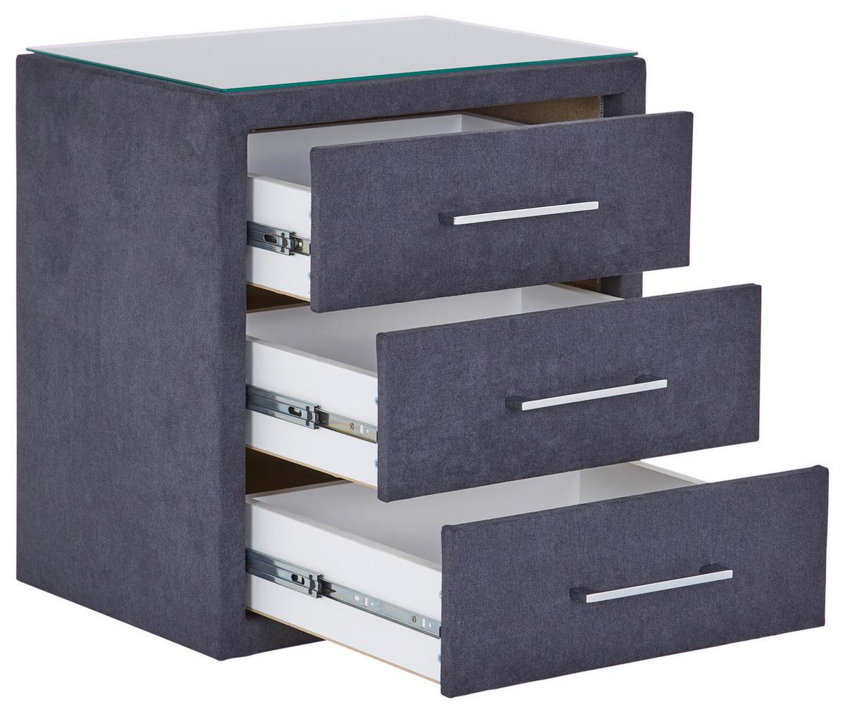 Nachtkästchen Kleopatra - Anthrazit, KONVENTIONELL, Holzwerkstoff/Kunststoff (56/60/41cm) - Ondega