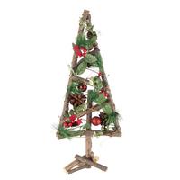 Dekoweihnachtsbaum Frederica - Rot/Braun, KONVENTIONELL, Holz/Kunststoff (19/12/48cm) - Luca Bessoni