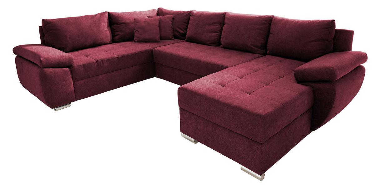 Sedací souprava TERANA, levá, bobulová / bobulová - barvy chromu/bobulová, Konvenční (219/305/157cm) - Livetastic