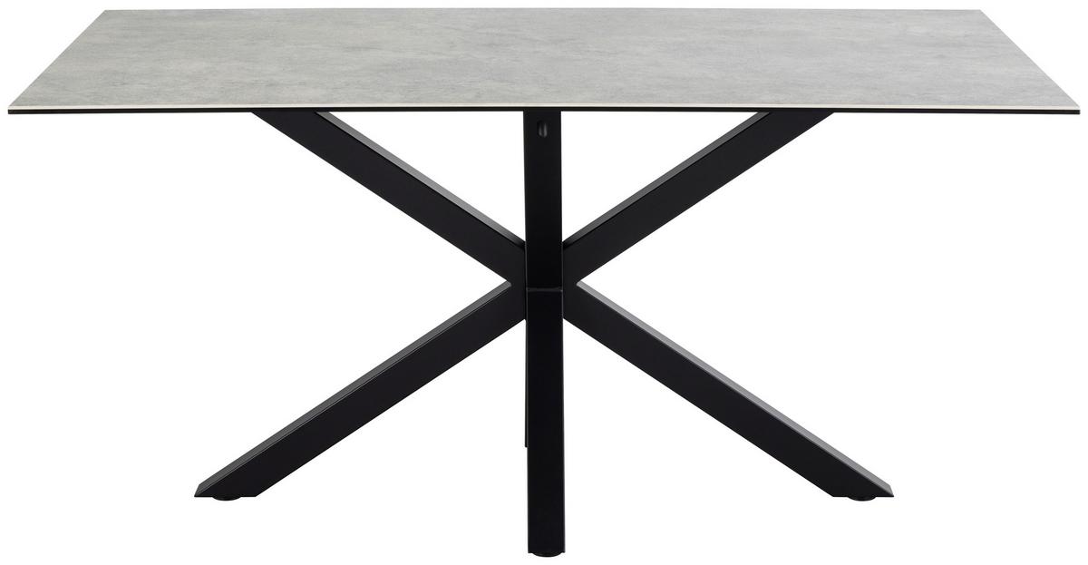 Esstisch Heaven 160x90x75,5cm Schwarz/grau - Schwarz/Grau, Trend, Keramik/Metall (160/90/75,5cm) - MID.YOU