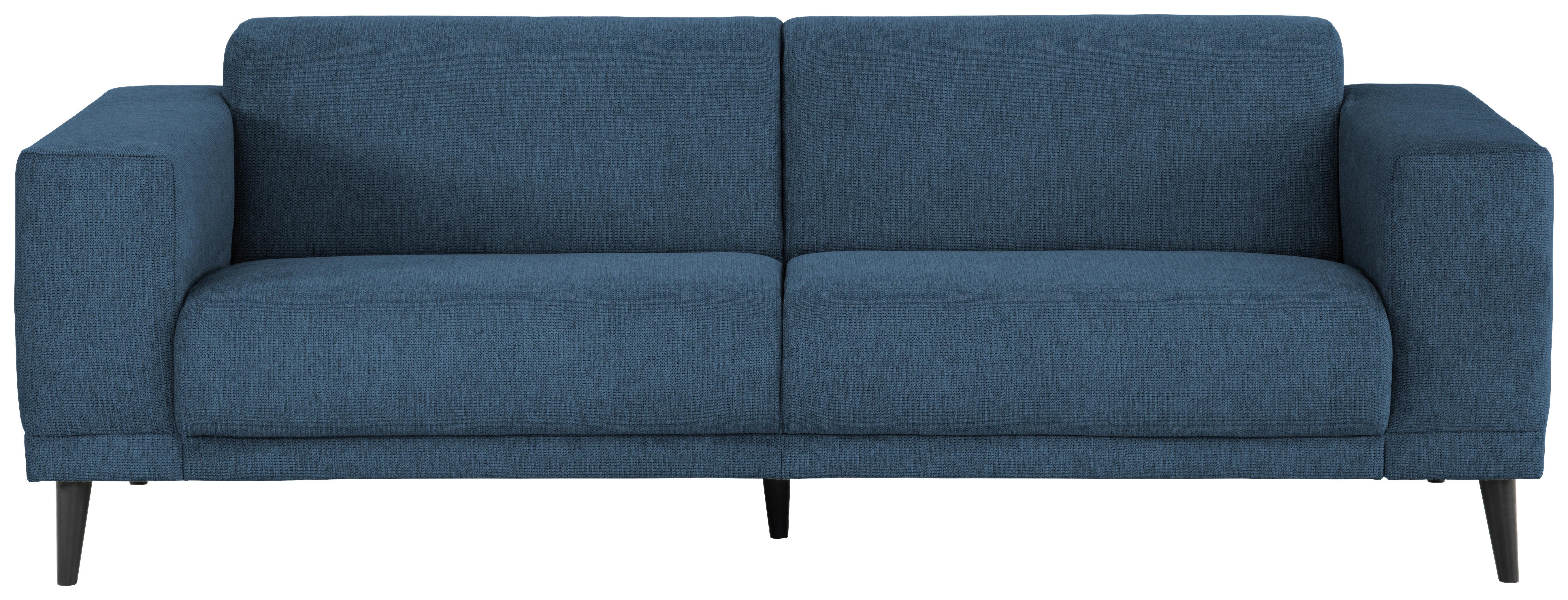 3-sitzer-sofa Oslo Blau B: 218 Cm - Blau/Schwarz, Design, Textil (218/77/93cm) - MID.YOU