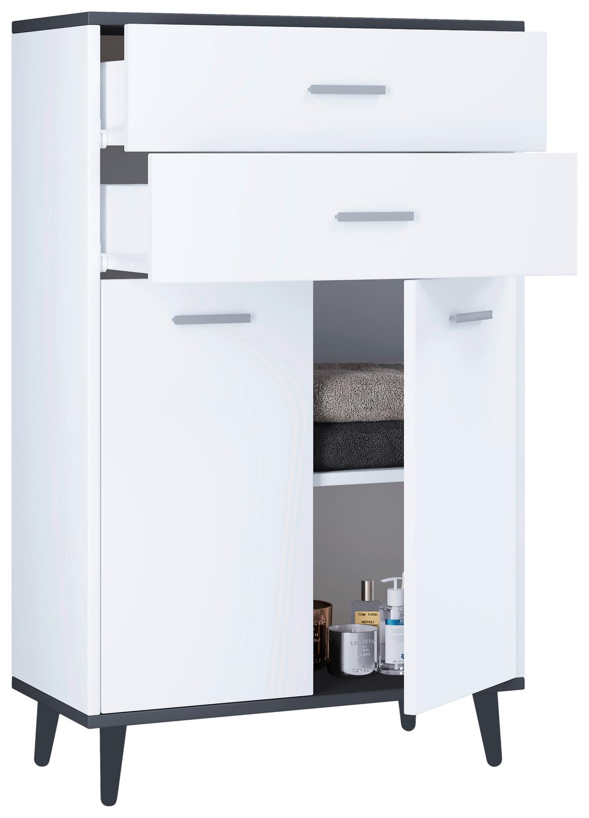 Kommode 60cm Landos Weiß - Anthrazit/Weiß, MODERN, Holzwerkstoff (60/97/28cm) - MID.YOU