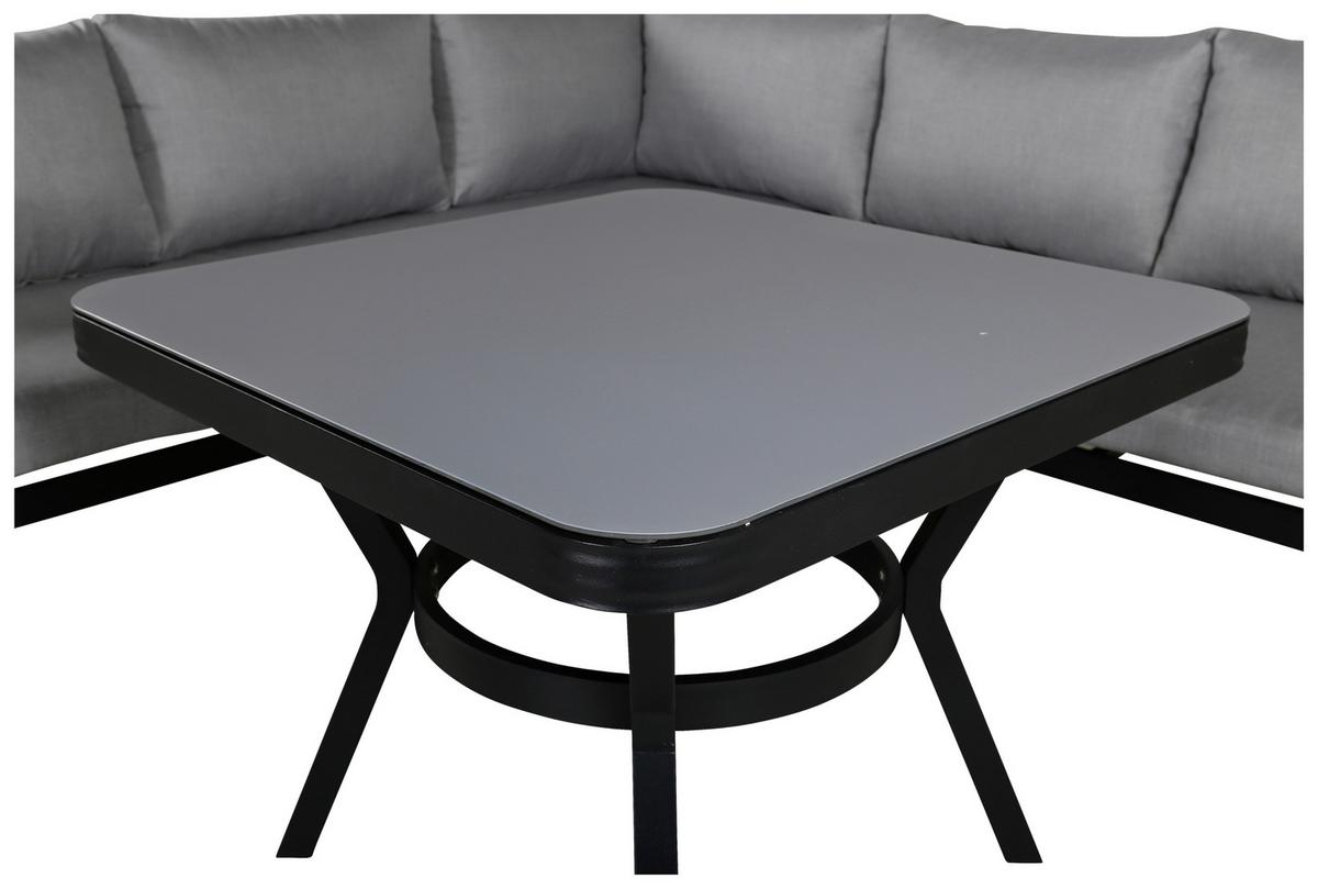 Loungegarnitur Virya - Schwarz/Grau, KONVENTIONELL, Textil/Metall - Gardenson