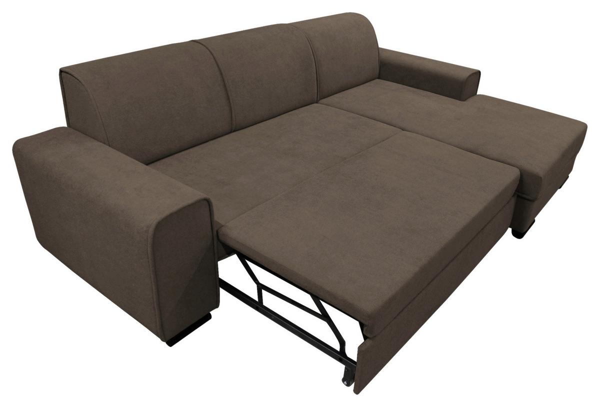 Ecksofa Classic Braun 270x175 cm - Schwarz/Braun, Design, Textil (270/175cm) - MID.YOU