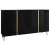 Kommode 158 cm Onyx, Schwarz Hochglanz - Schwarz Hochglanz/Goldfarben, Design, Holzwerkstoff (158/88/41,3cm) - MID.YOU