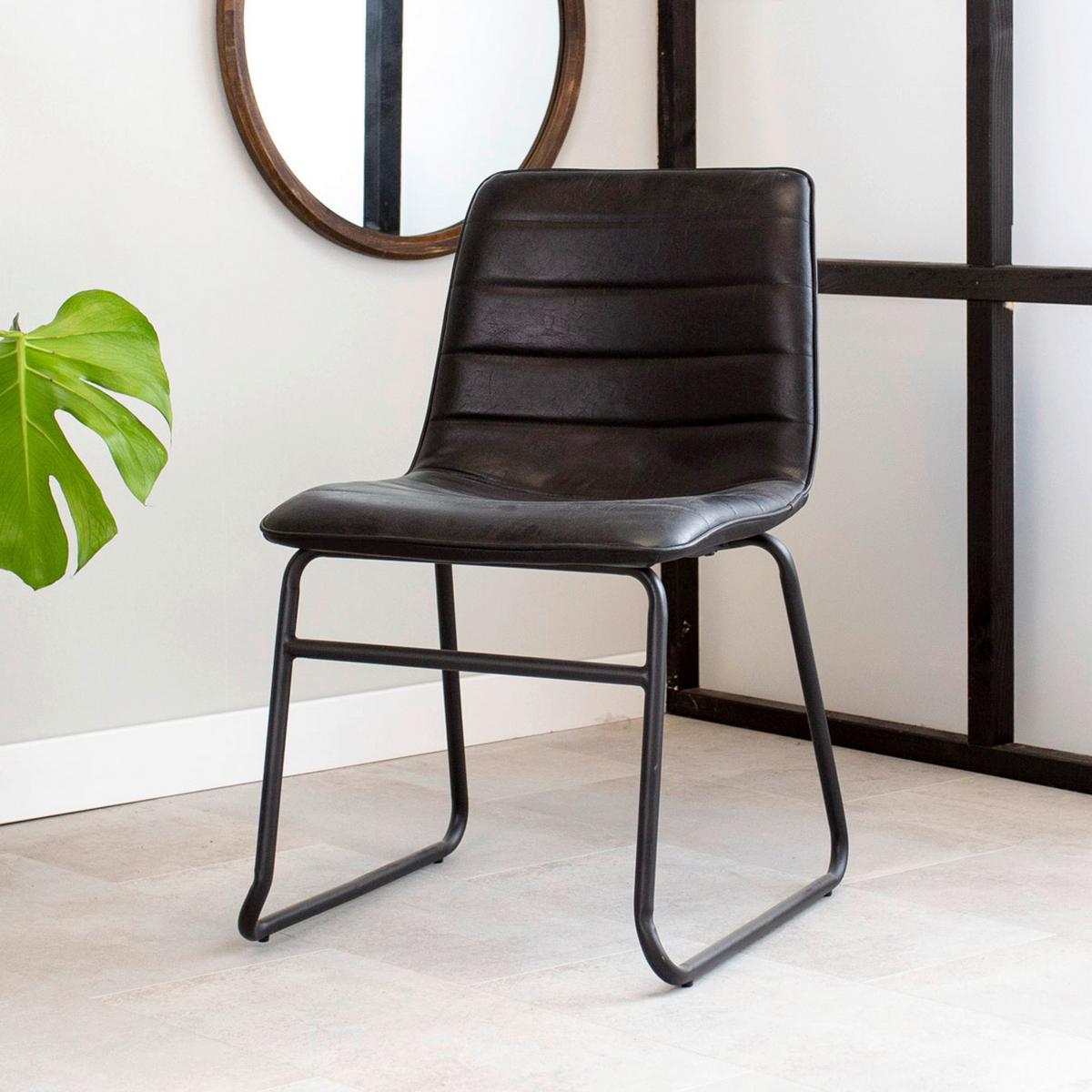 Esszimmerstuhl Milan Schwarz 2er-Set - Schwarz, KONVENTIONELL, Kunststoff/Textil (48/77/56cm) - MID.YOU