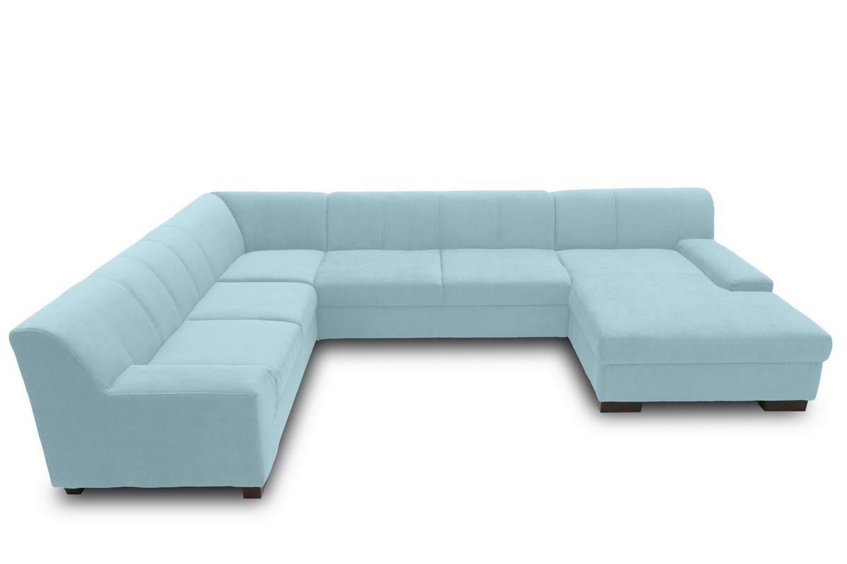Wohnlandschaft Norma Mit Schlaffunktion Pastellblau - Wengefarben/Pastellblau, Design, Textil (212/328/153cm) - MID.YOU