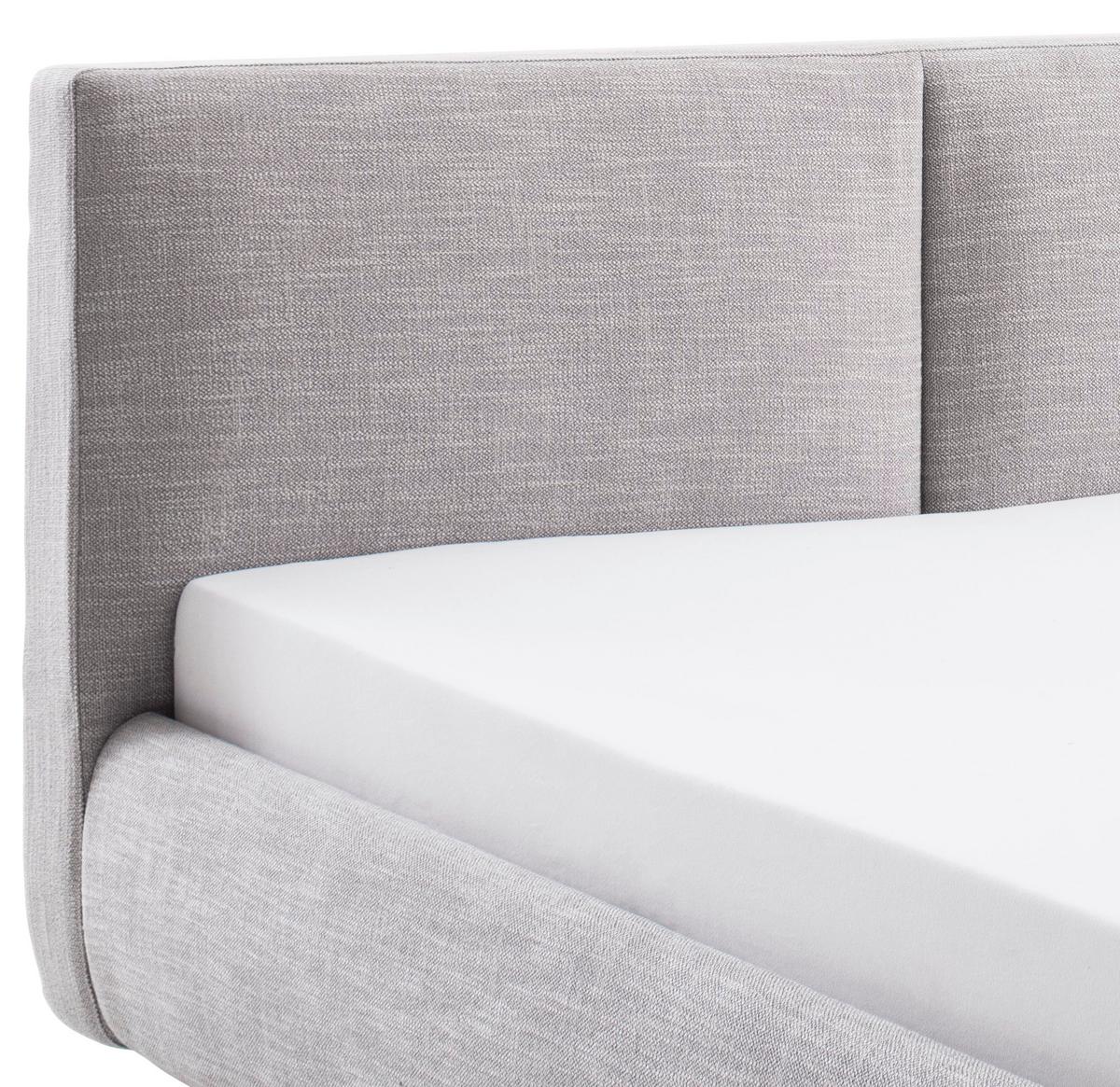 Polsterbett mit Lattenrost + Bettkasten 180x200 Atesio - Hellgrau/Naturfarben, MODERN, Holz/Textil (180/200cm) - Livetastic