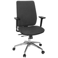 Drehstuhl Integrio I Armstütze Dunkelgrau Bis 120kg - Chromfarben/Dunkelgrau, MODERN, Kunststoff/Textil (74/123/63cm) - MID.YOU