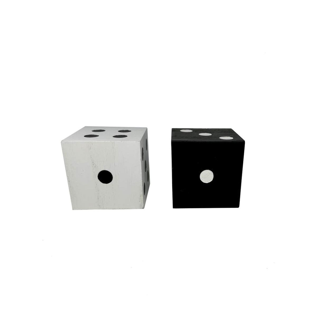 Skulptur Leon - Schwarz/Weiß, KONVENTIONELL, Holzwerkstoff (7,9/7,9/7,9cm) - Luca Bessoni