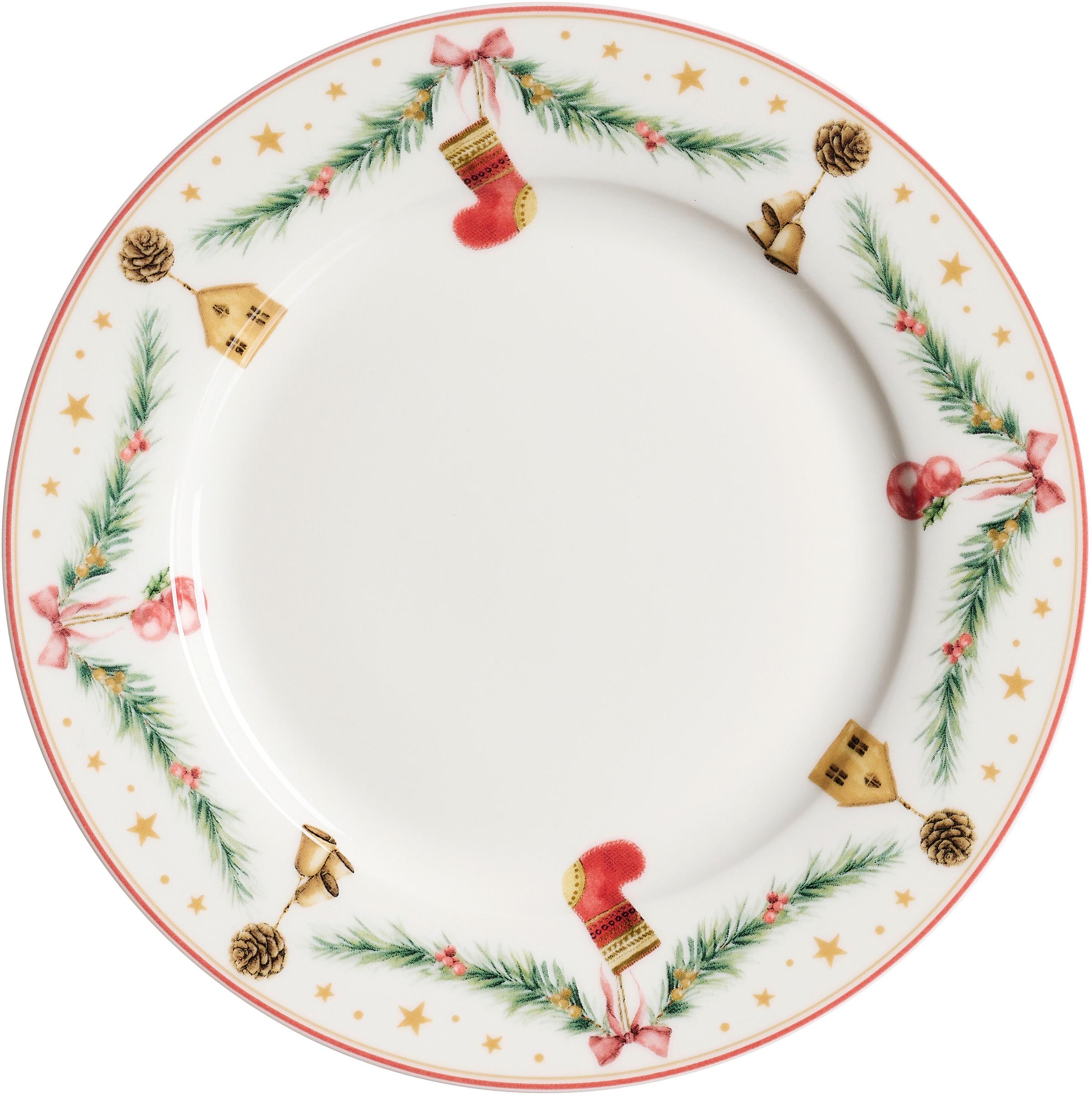 Dezertní talířek HOLLY - vícebarevná, Basics, keramika (20,5/20,5/2cm)