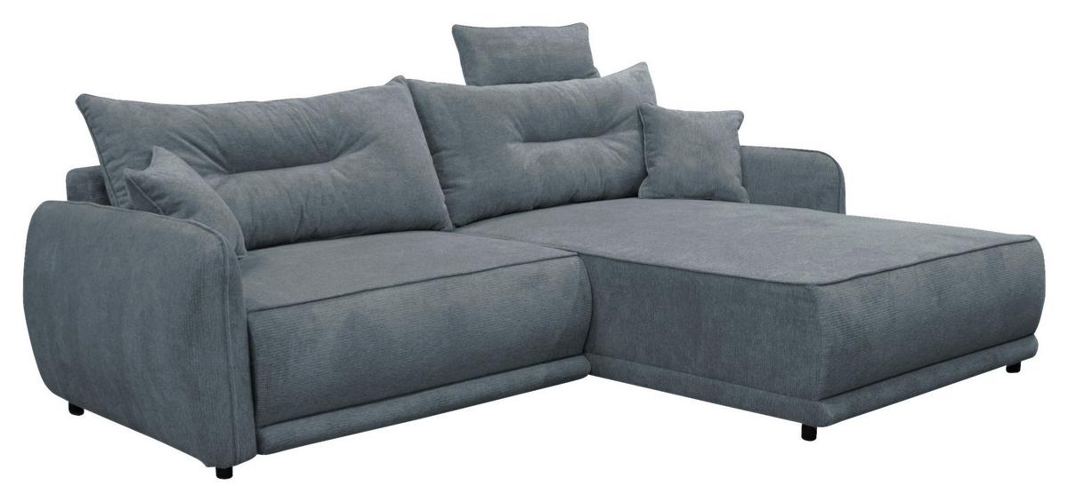 Ecksofa Fresh Blau 264x195 cm - Blau/Beige, Design, Textil (264/195cm) - MID.YOU