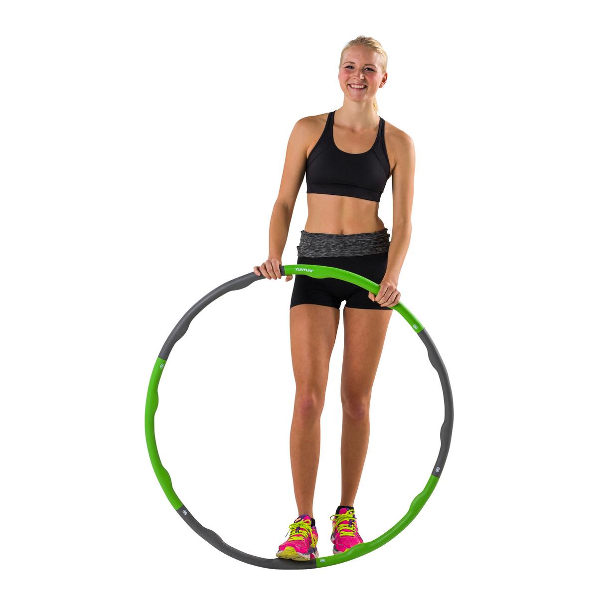 Fitnessreifen Tunturi Hula Hoop - Grau/Grün, KONVENTIONELL, Kunststoff/Metall (100/100/100cm)