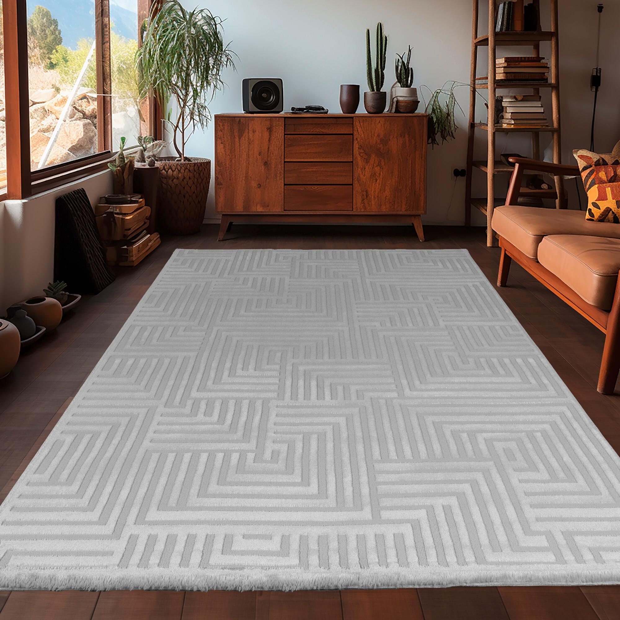 Webteppich Sahara - Silberfarben, Design, Textil (80/150cm) - Novel