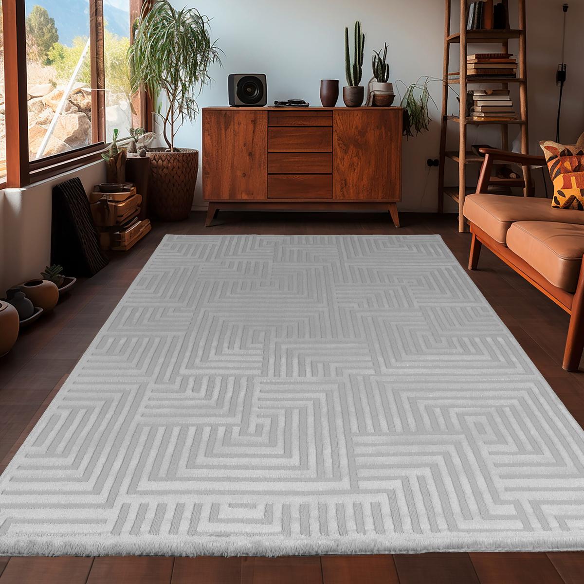 Webteppich Sahara - Silberfarben, Design, Textil (80/150cm) - Novel